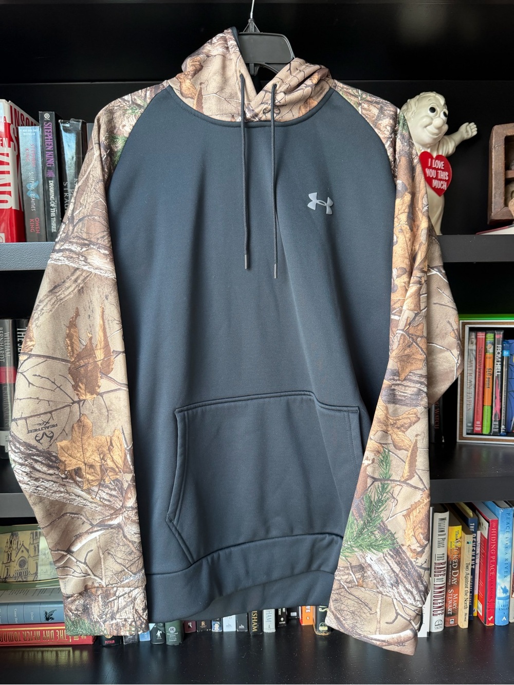 Under Armour Men’s Black Pullover Hoodie with Camo Sleeves